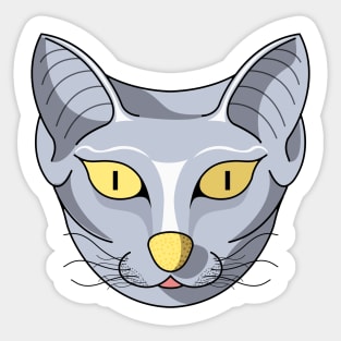 cute silver sand cat face Sticker